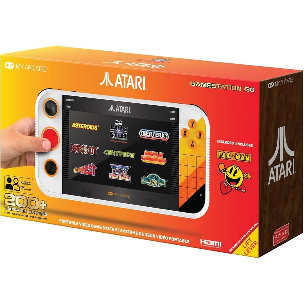 🔥My Arcade Atari Gamestation Go Over 200+ Preloaded Retro Games 7" Display NWT